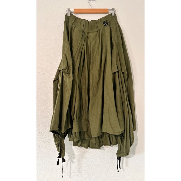 Tallerdevestuario of Colombia Green Adjustable Cotton Maxi Skirt, Lg - Picture 2 of 9